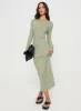 Rain Fire Long Sleeve Maxi Dress Sage sold by Princess Polly