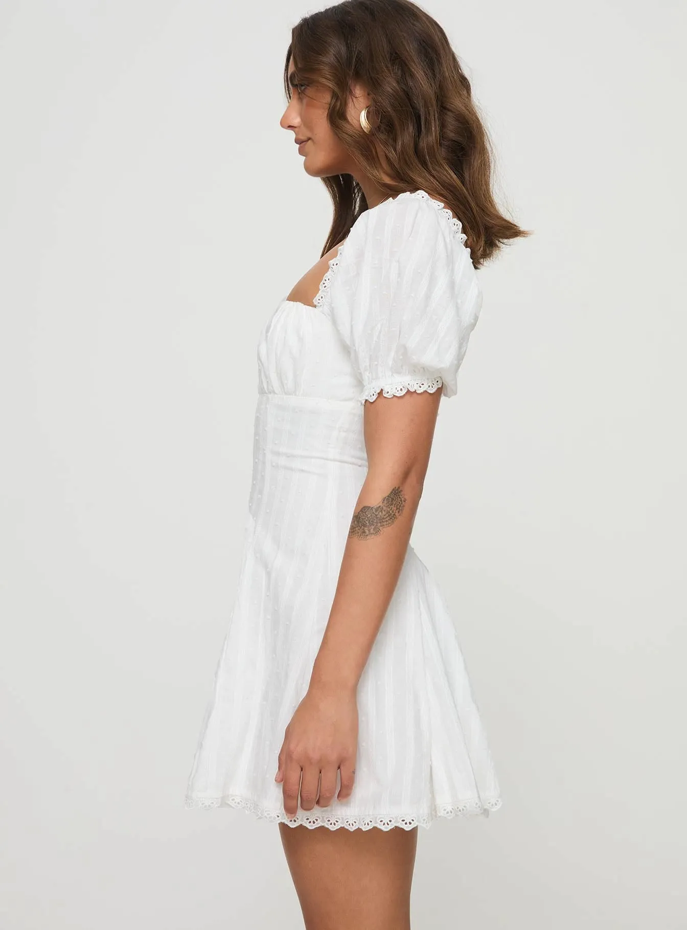 Rabatia Mini Dress White sold by Princess Polly product image thumbnail 4