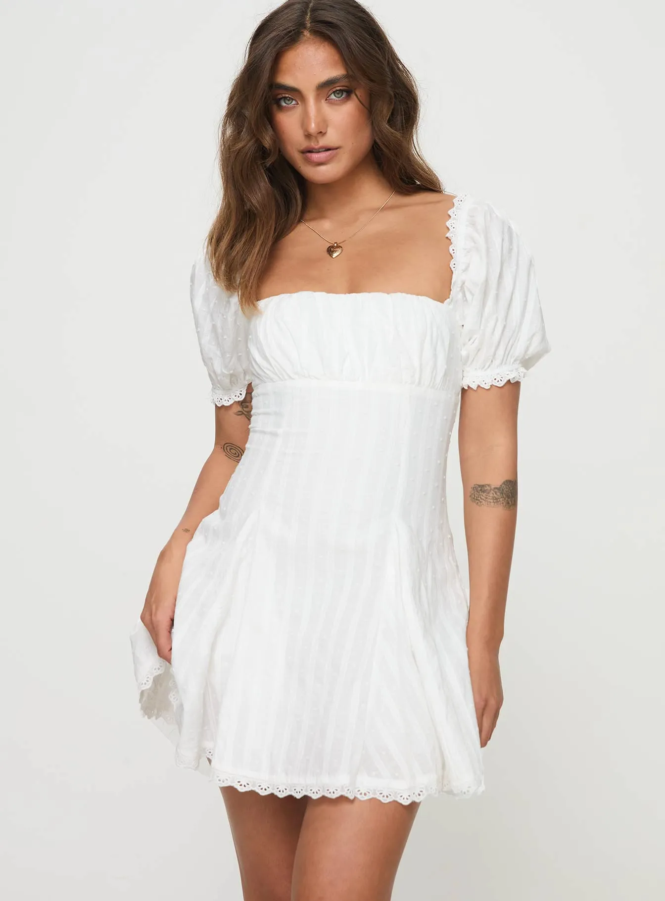 Rabatia Mini Dress White sold by Princess Polly product image thumbnail 2