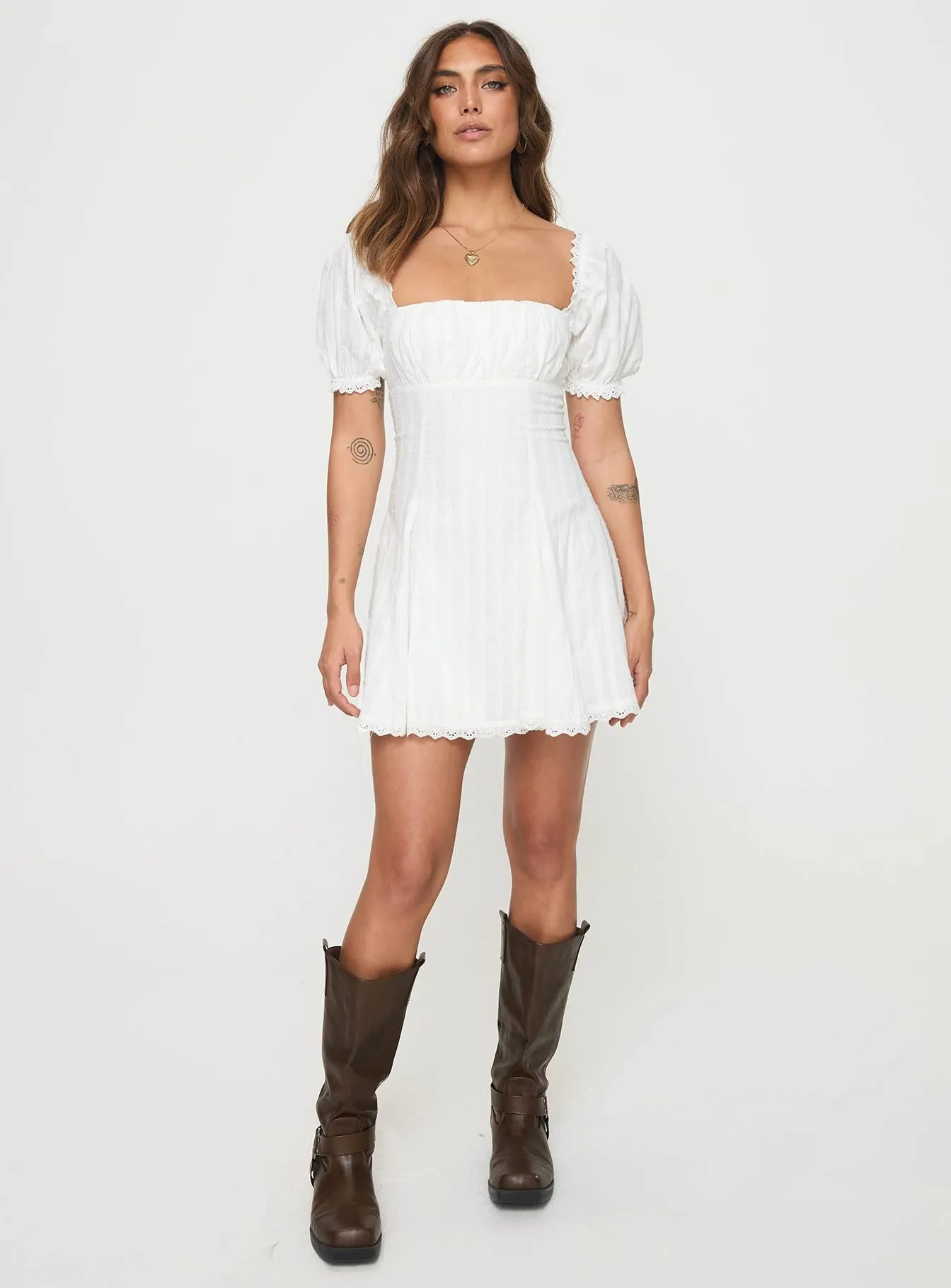Rabatia Mini Dress White sold by Princess Polly product image thumbnail 3