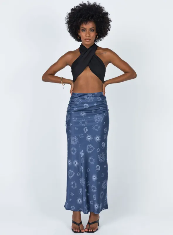 Miller Midi Skirt Blue sold by Princess Polly