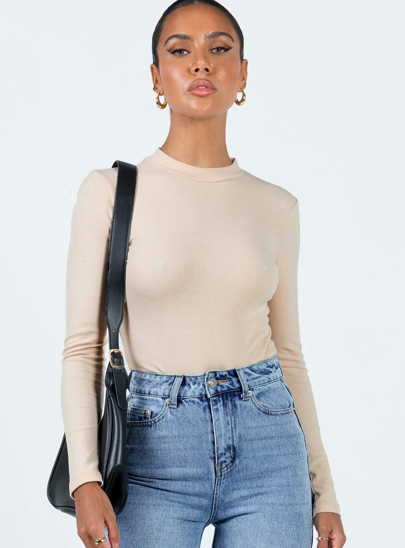 Maleny Long Sleeve Bodysuit Beige sold by Princess Polly product image thumbnail 2