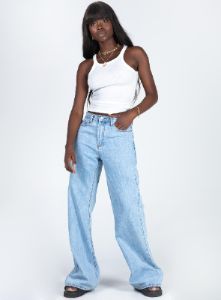 Wild Eyes Long Line Tank Top White sold by Princess Polly