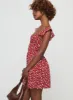 So Sweet Mini Dress Red / Floral sold by Princess Polly