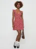 So Sweet Mini Dress Red / Floral sold by Princess Polly