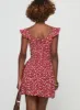 So Sweet Mini Dress Red / Floral sold by Princess Polly
