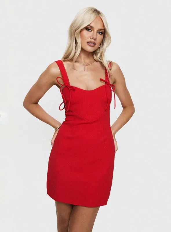 Lovers Quarrel Mini Dress Red sold by Princess Polly