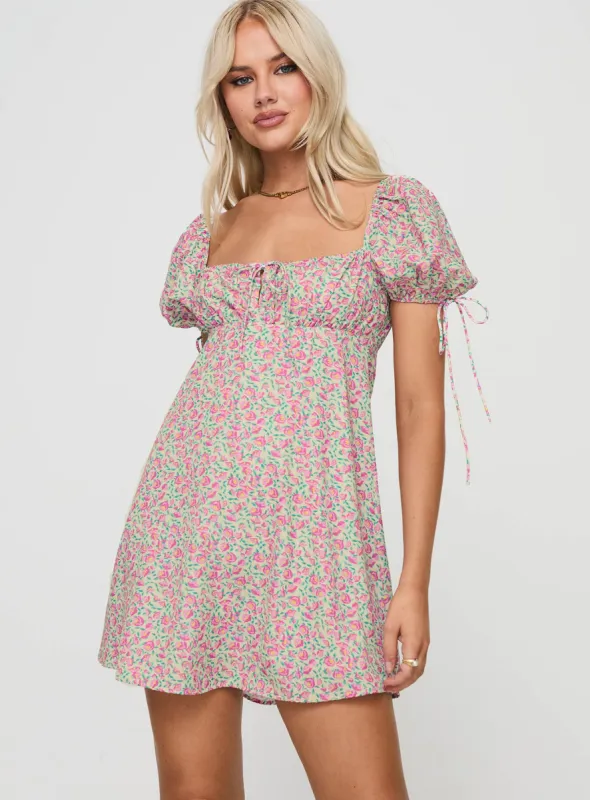 Larsson Mini Dress Pink Floral sold by Princess Polly