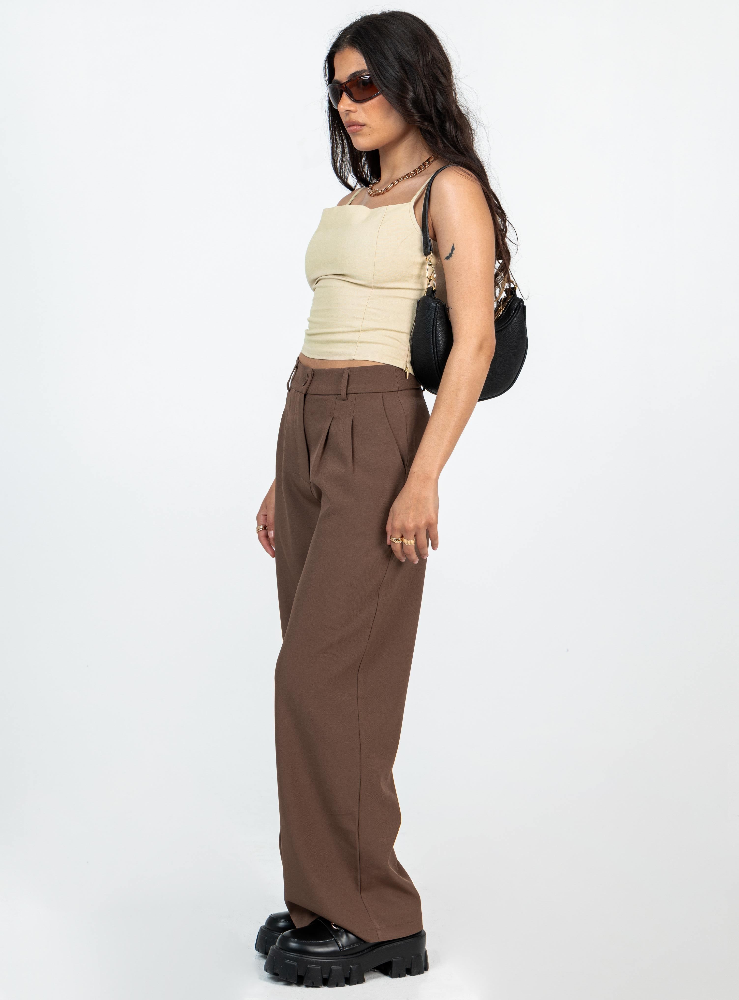 Archer Pants Brown Petite sold by Princess Polly product image thumbnail 4
