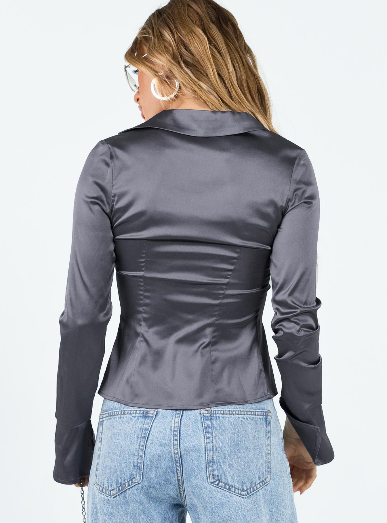 Mittara Long Sleeve Top Slate sold by Princess Polly product image thumbnail 5