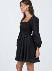 Elowen Mini Dress Black sold by Princess Polly