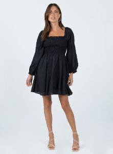 Elowen Mini Dress Black sold by Princess Polly