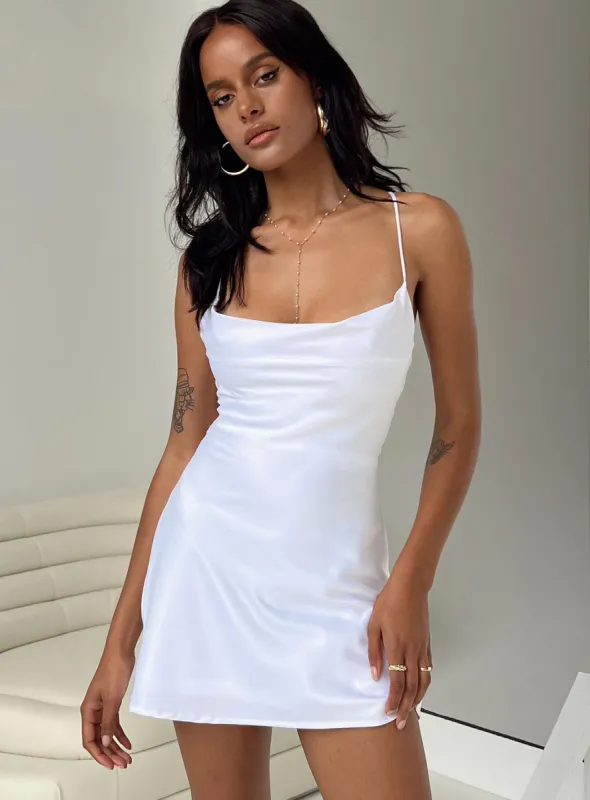 Celena Mini Dress White sold by Princess Polly