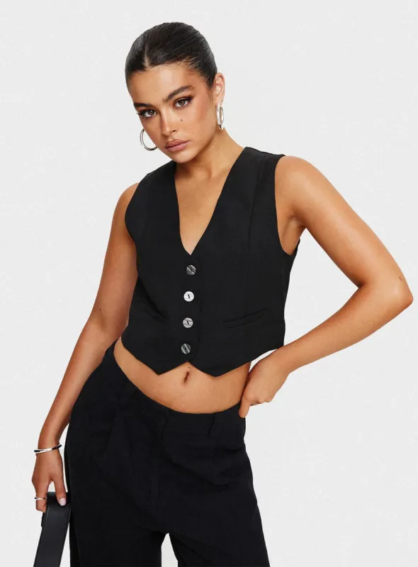 Lavine Vest Top Black sold by Princess Polly