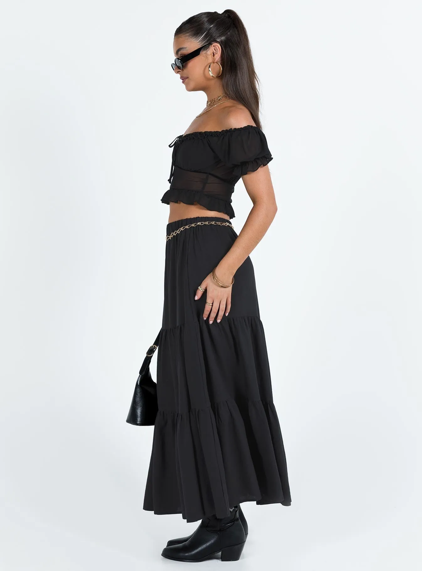 Hale Midi Skirt Black sold by Princess Polly product image thumbnail 5