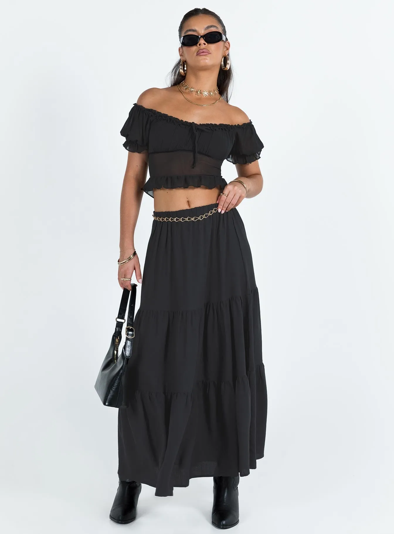 Hale Midi Skirt Black sold by Princess Polly product image thumbnail 3
