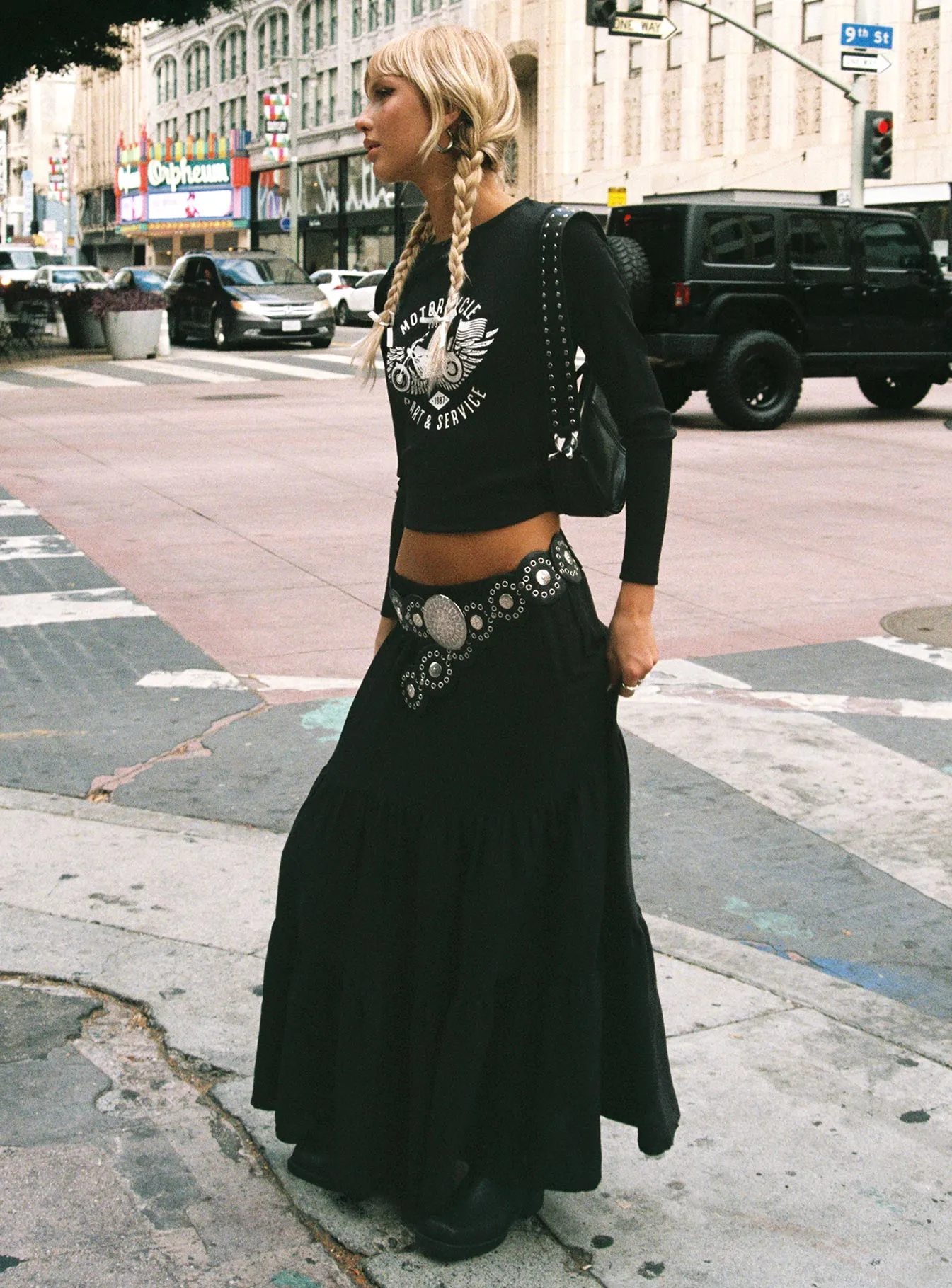 Hale Midi Skirt Black sold by Princess Polly