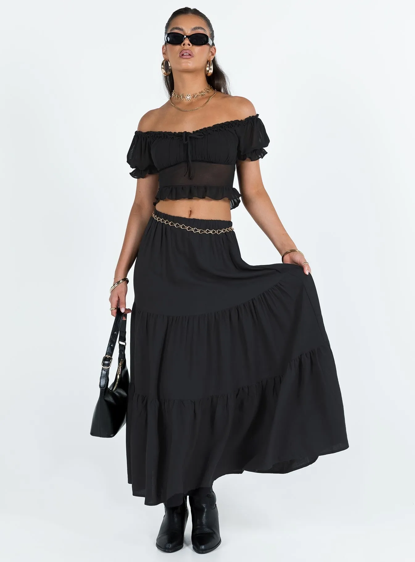 Hale Midi Skirt Black sold by Princess Polly product image thumbnail 4