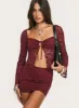 Camdyn Set Burgundy sold by Princess Polly