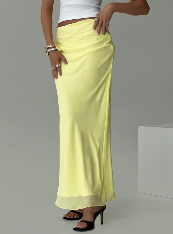 Herrera Maxi Skirt Yellow sold by Princess Polly