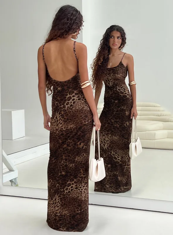 Knox Maxi Dress Leopard sold by Princess Polly