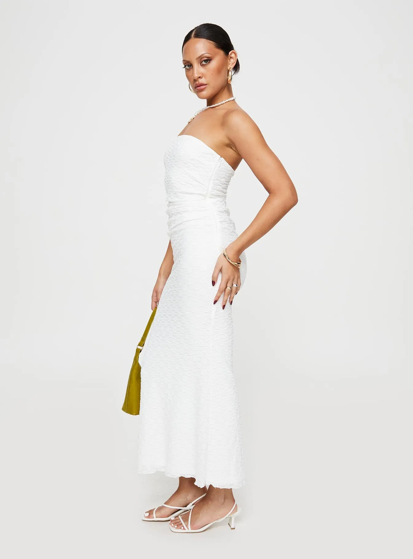 Ruskin Strapless Maxi Dress White sold by Princess Polly product image thumbnail 4