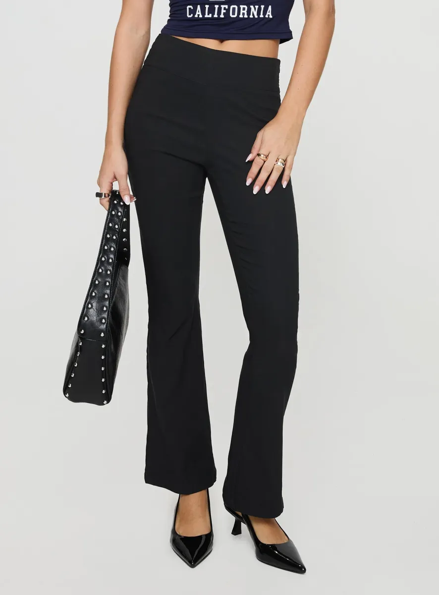 Everyday Flared Pants Black sold by Princess Polly