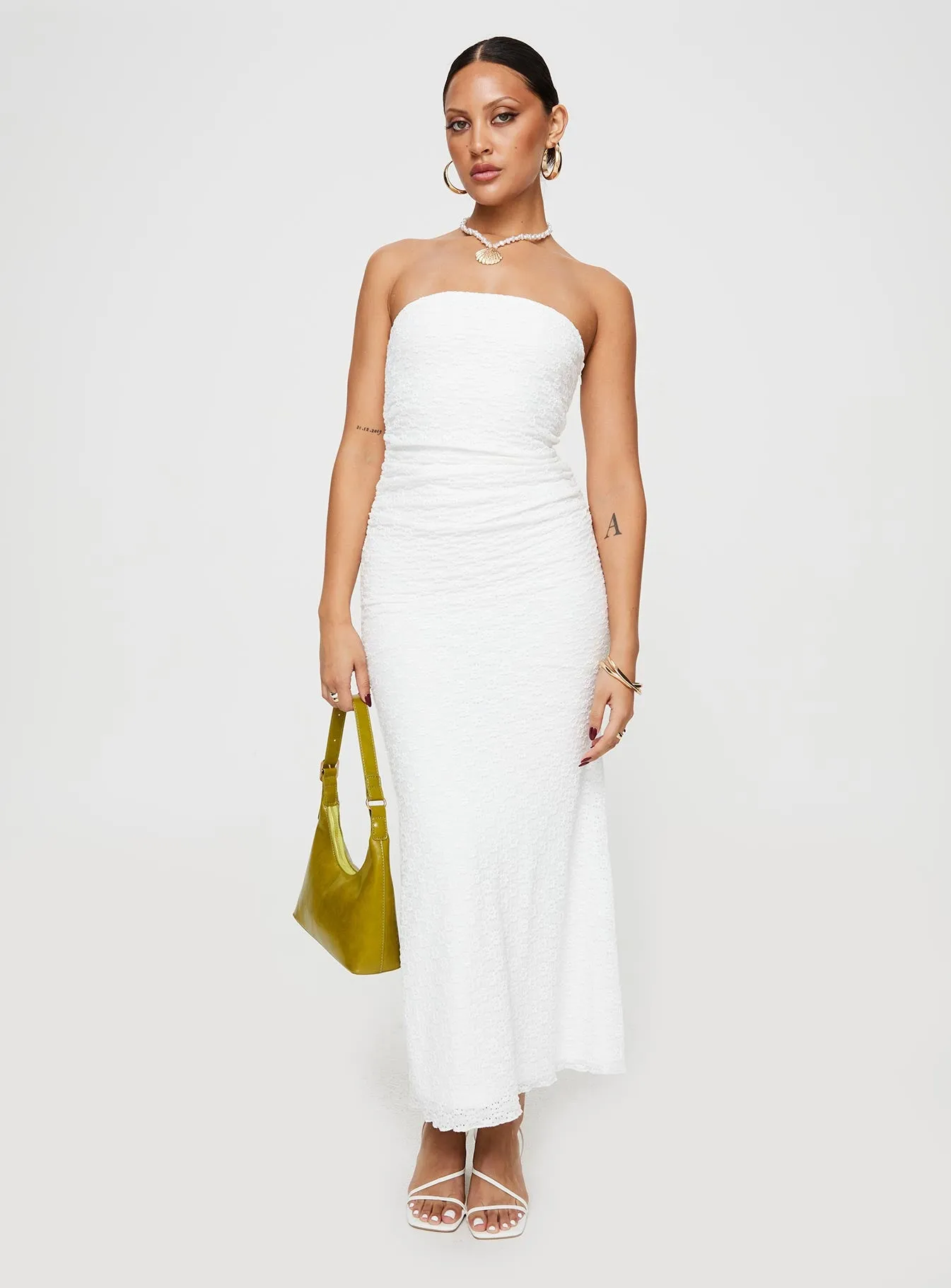 Ruskin Strapless Maxi Dress White sold by Princess Polly product image thumbnail 3