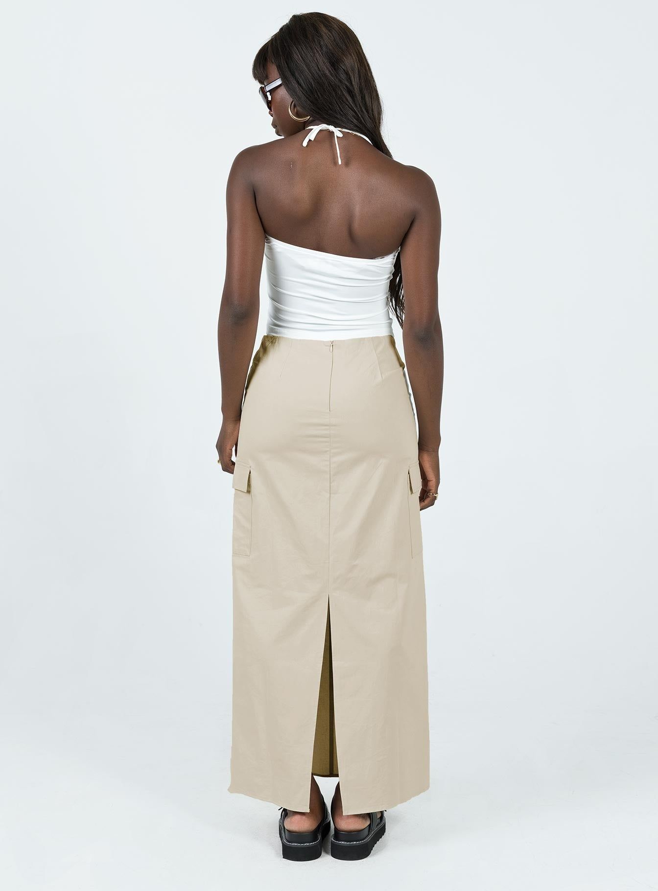 Giddings Cargo Maxi Skirt Beige sold by Princess Polly product image thumbnail 5