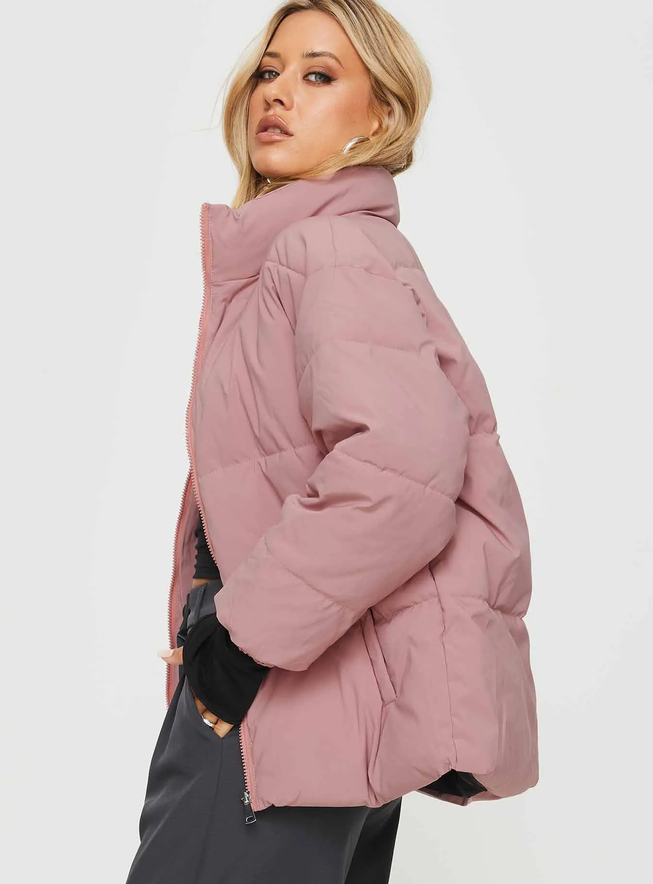 Larz Puffer Jacket Pink sold by Princess Polly product image thumbnail 3