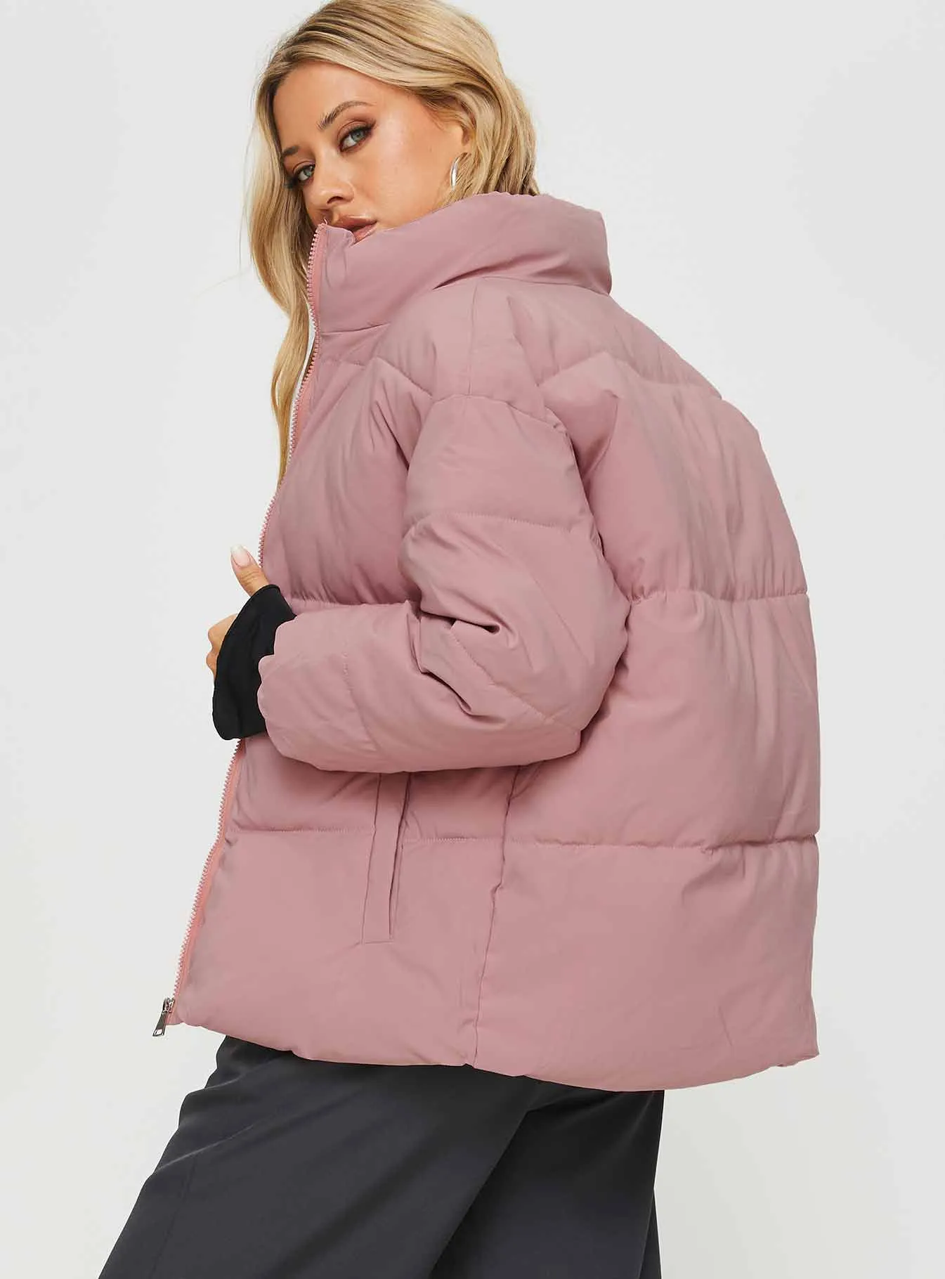 Larz Puffer Jacket Pink sold by Princess Polly product image thumbnail 4