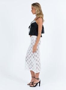 Ella-rae Midi Skirt White sold by Princess Polly