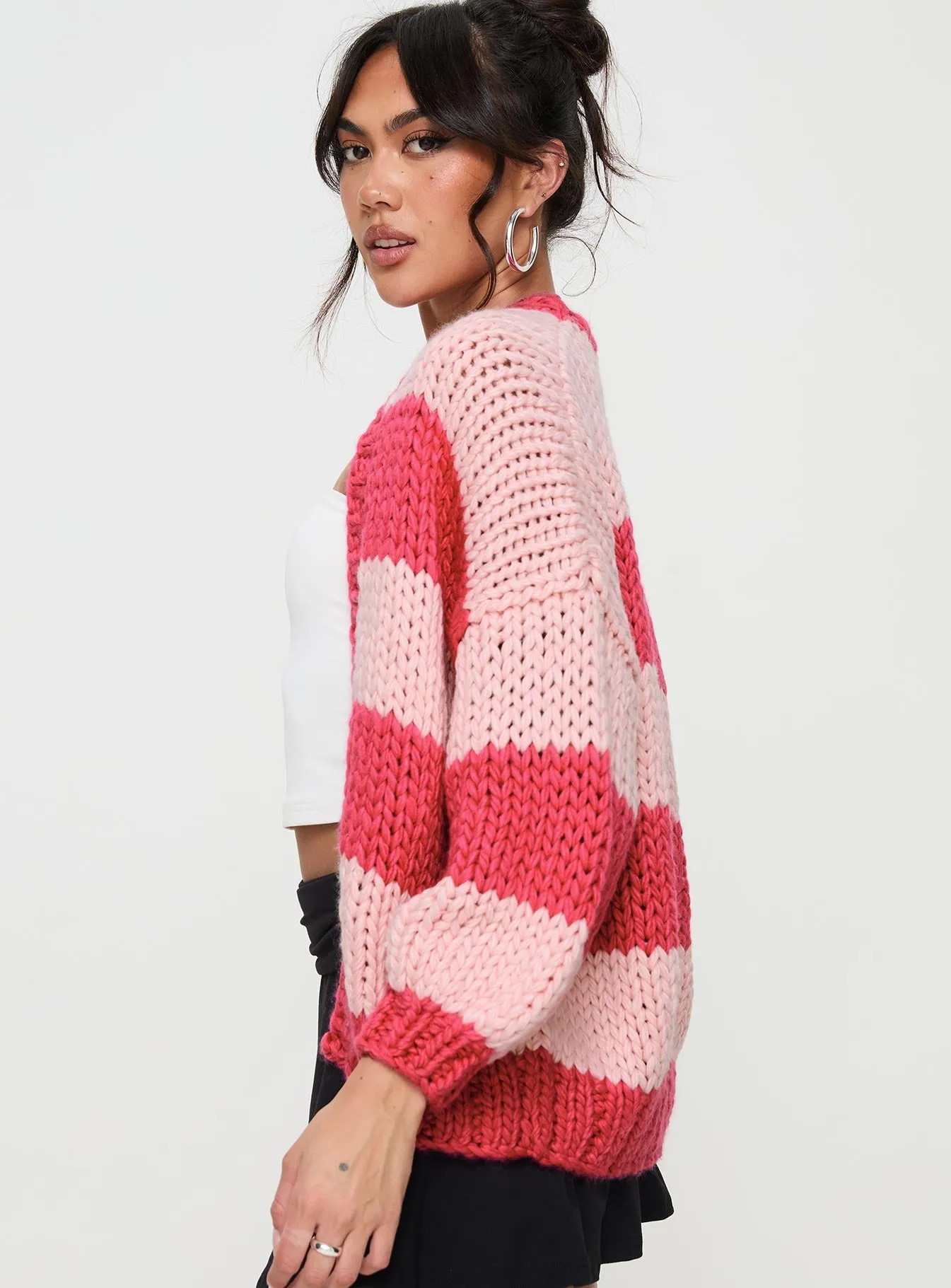 Lester Knit Cardigan Pink Stripe sold by Princess Polly product image thumbnail 4