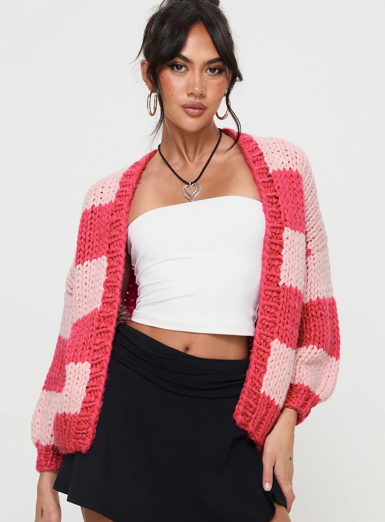 Lester Knit Cardigan Pink Stripe sold by Princess Polly product image thumbnail 2