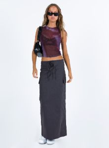 Motel Monlo Top Mesh Watercolour Wine sold by Princess Polly