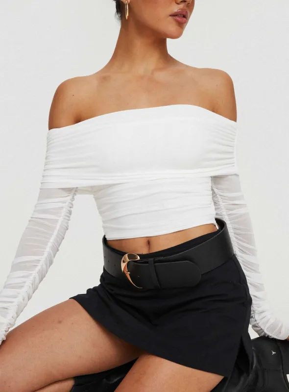 Fairburn Off The Shoulder Top White sold by Princess Polly