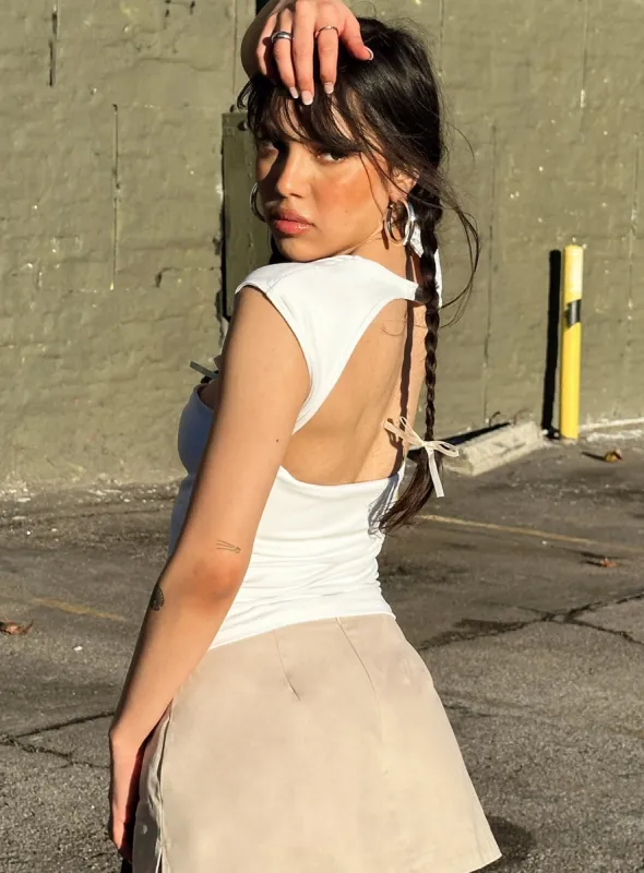 Adella Cap Sleeve Top Ice sold by Princess Polly