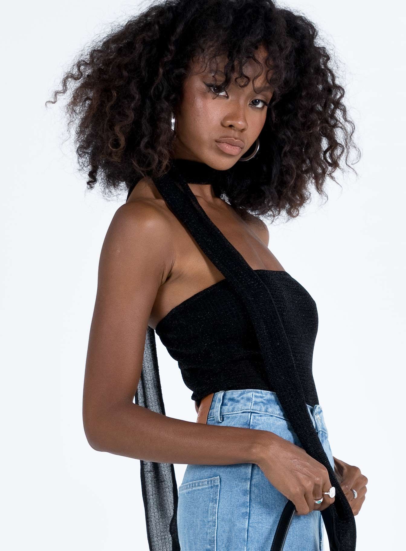 Zilber Scarf Tube Top Black sold by Princess Polly product image thumbnail 4