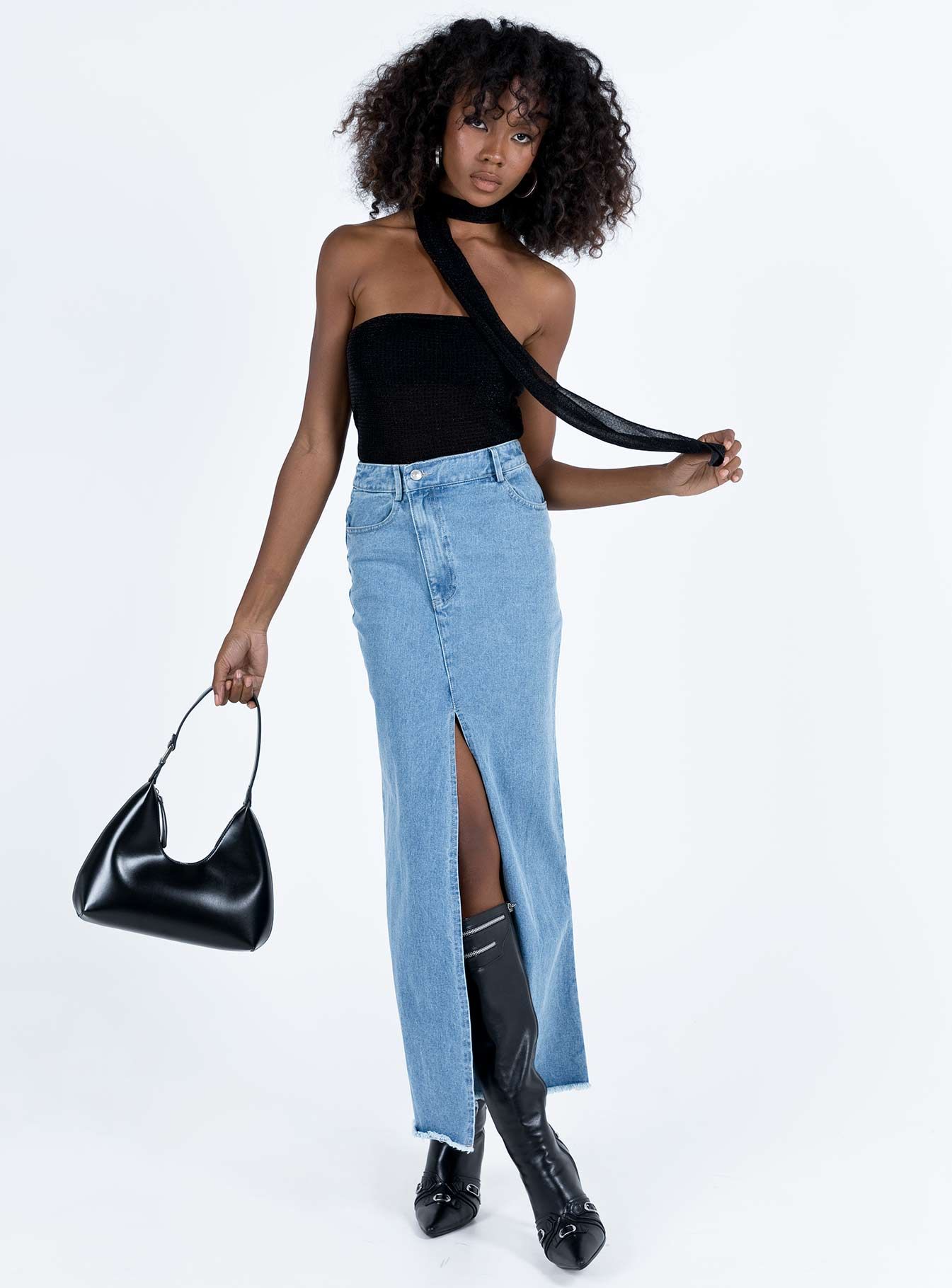 Zilber Scarf Tube Top Black sold by Princess Polly product image thumbnail 3