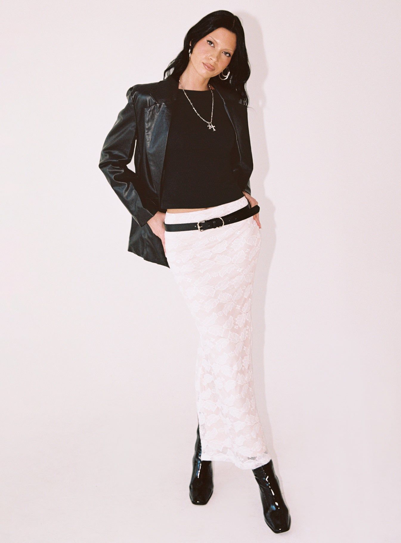 Azra Maxi Skirt White sold by Princess Polly