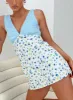 Nellie Spliced Mini Dress Blue / White sold by Princess Polly