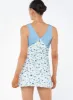 Nellie Spliced Mini Dress Blue / White sold by Princess Polly