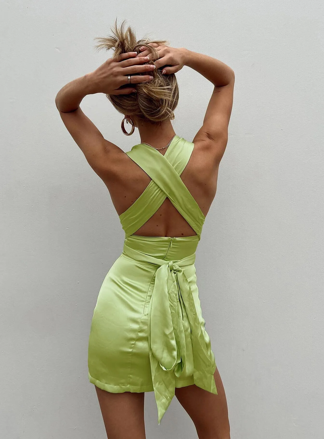 Katina Mini Dress Green sold by Princess Polly