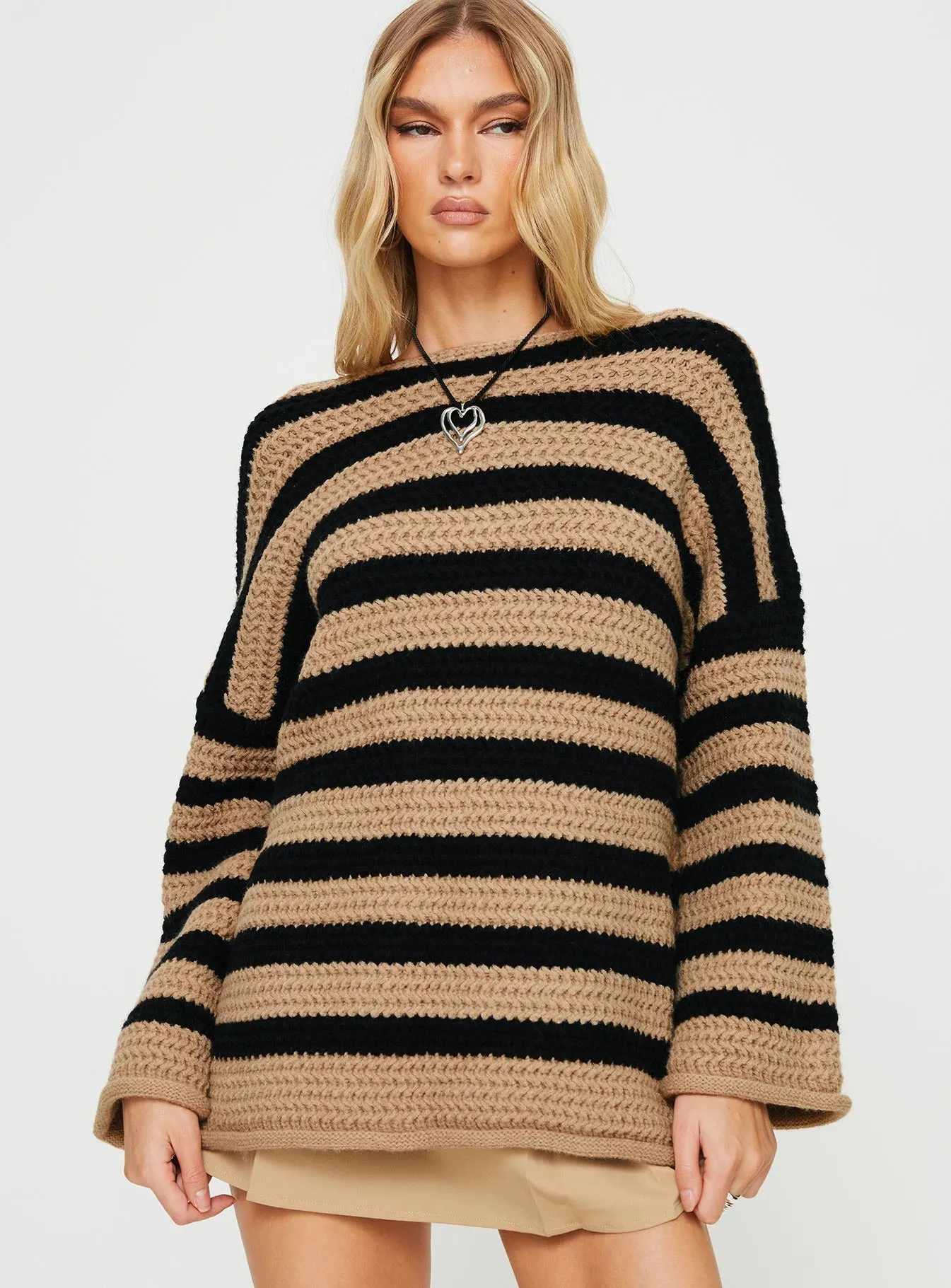 March Striped Sweater Brown / Black sold by Princess Polly product image thumbnail 2