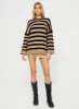 March Striped Sweater Brown / Black sold by Princess Polly