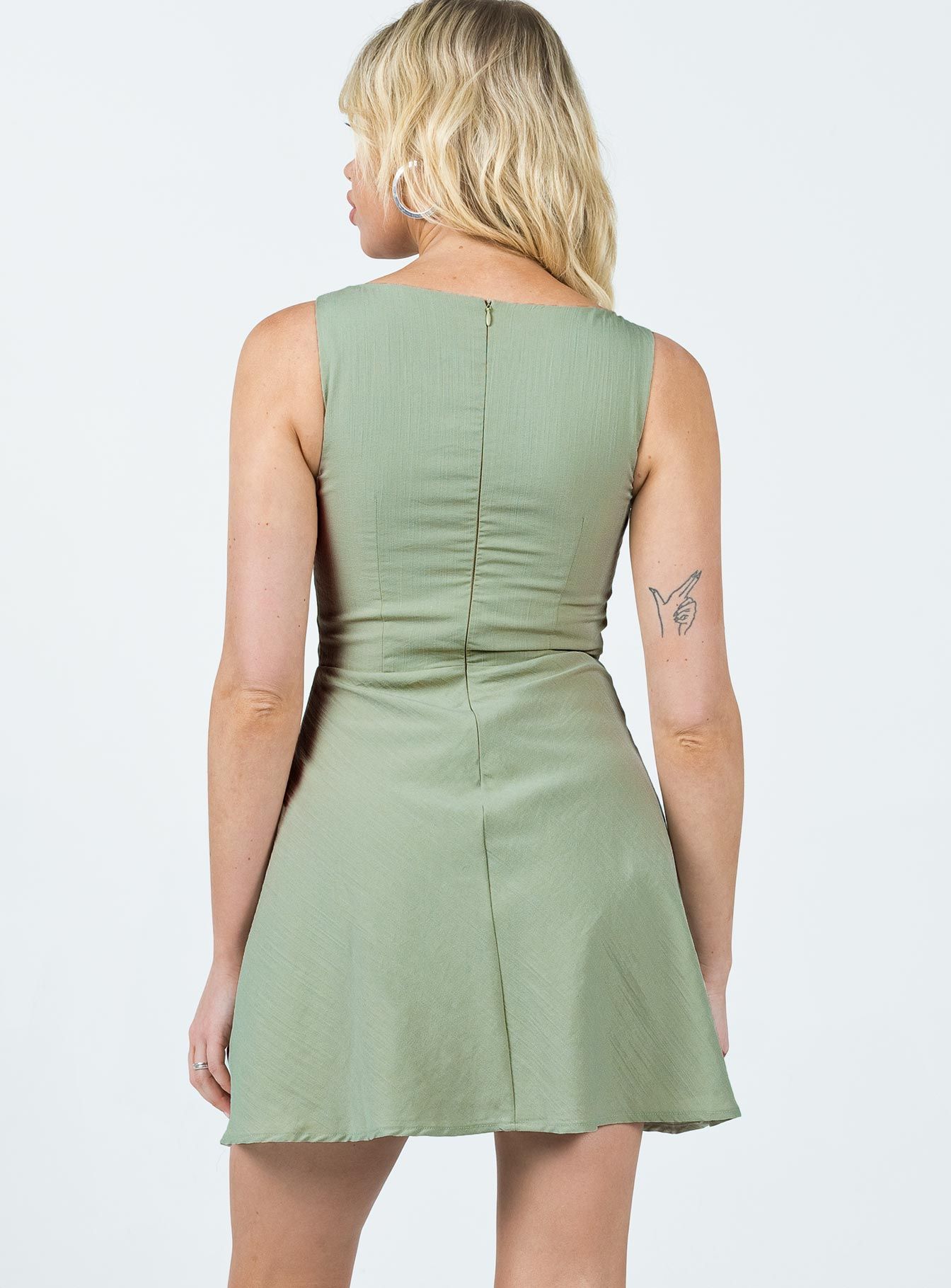 Kavey Mini Dress Sage sold by Princess Polly product image thumbnail 5