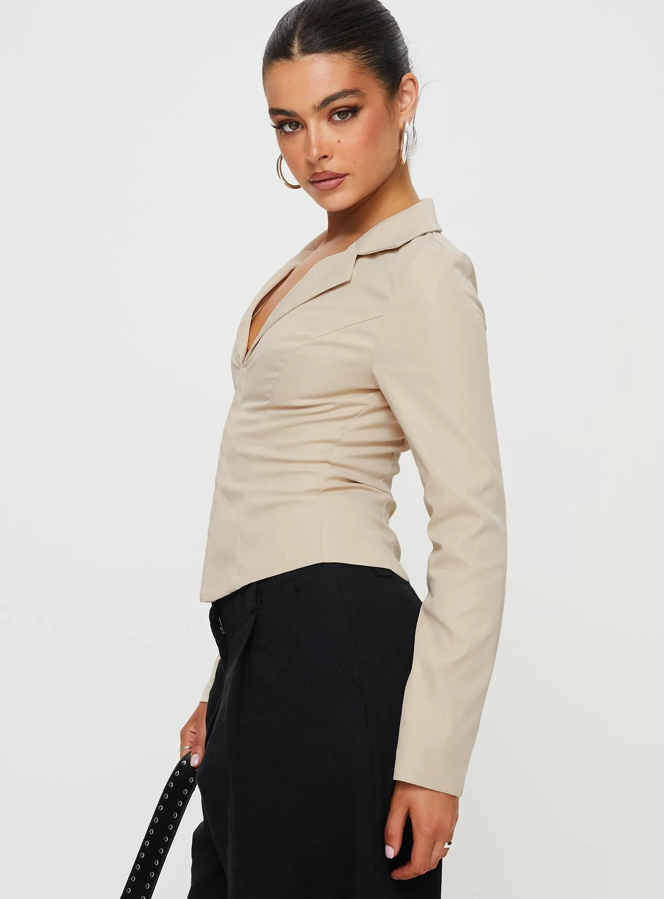 Carsey Shirt Beige sold by Princess Polly product image thumbnail 4
