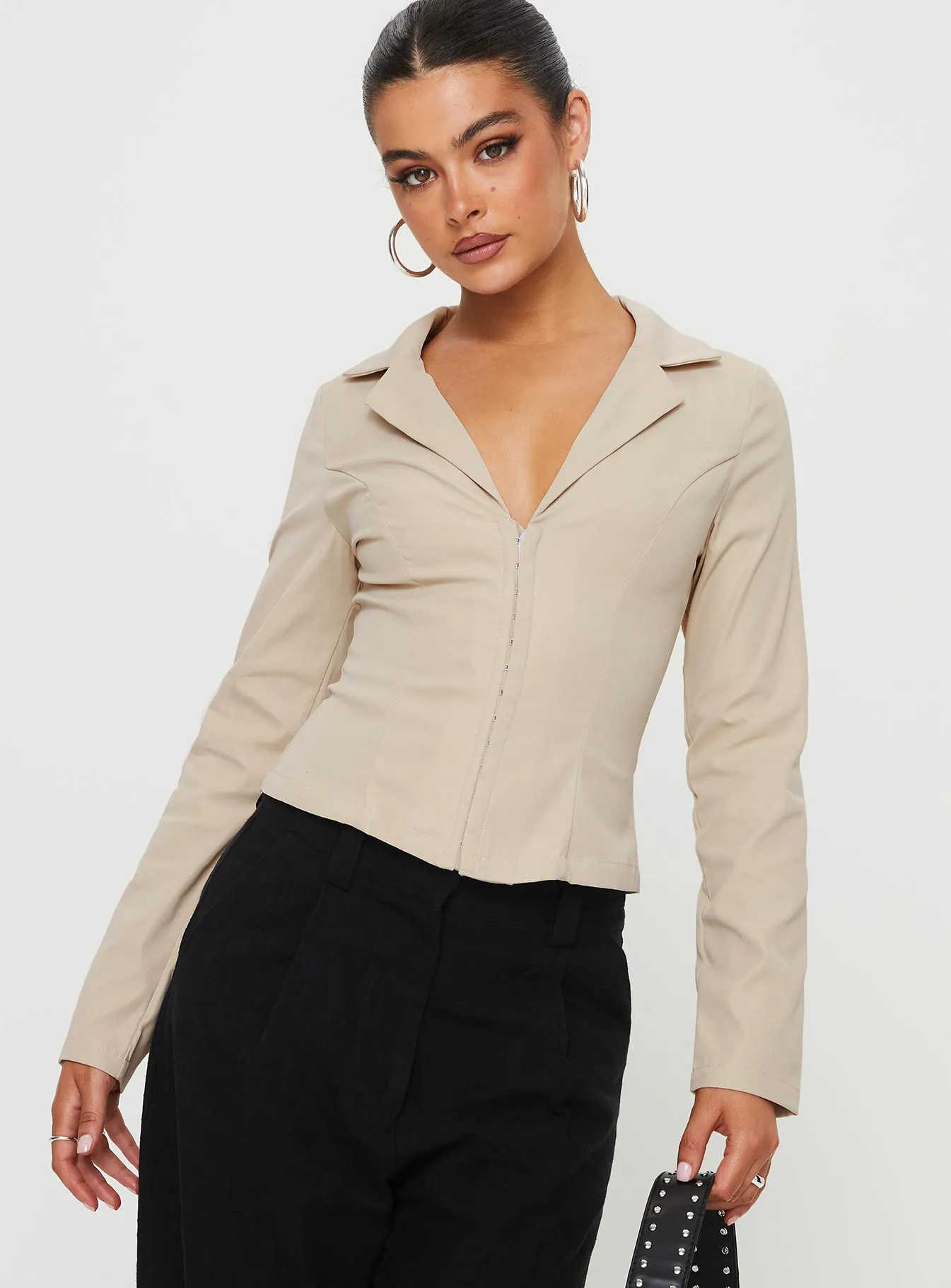 Carsey Shirt Beige sold by Princess Polly product image thumbnail 2