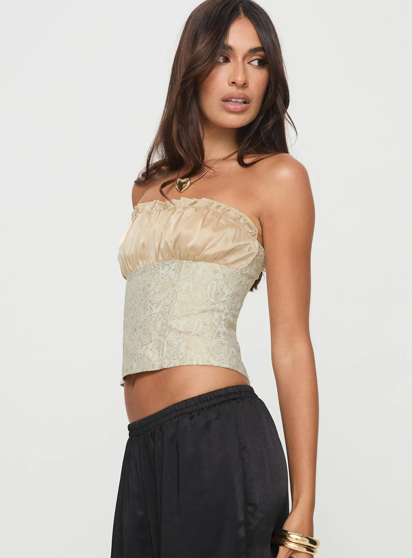 Fire For You Strapless Top Gold sold by Princess Polly product image thumbnail 4