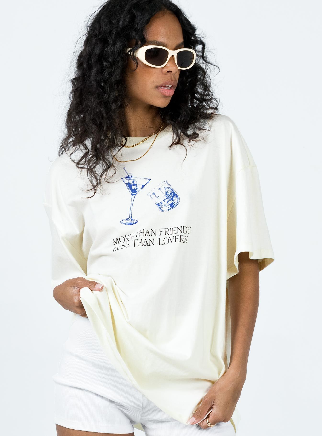 More Than Friends Oversized Top Off White sold by Princess Polly product image thumbnail 3